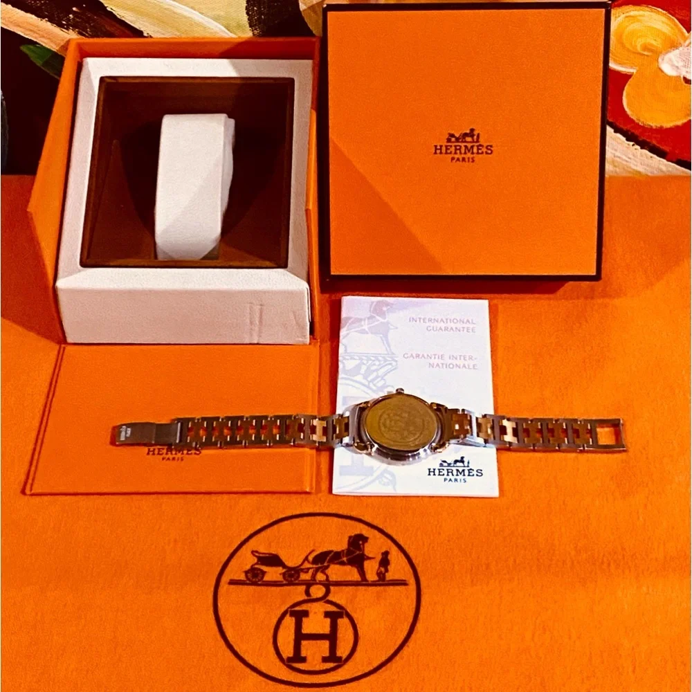 🛑SOLD🛑 ⏰⏱🕰Authentic Hermes Two Tone Clipper Watch - Picture 3 of 16